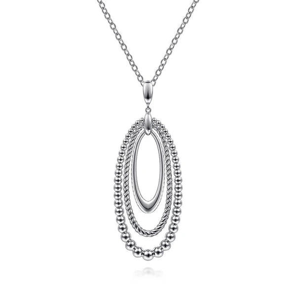 925 Sterling Silver Bujukan and Rope Circle Pendant Necklace