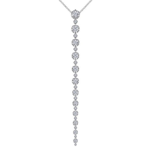 18K White Gold Diamond Drop Necklace