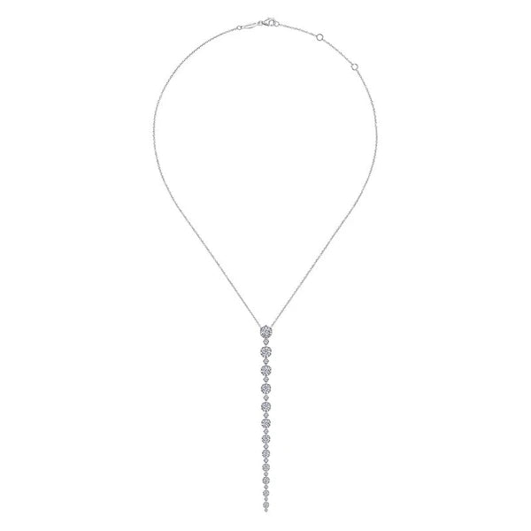 18K White Gold Diamond Drop Necklace