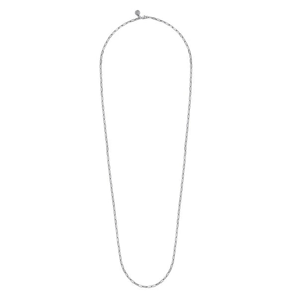 925 Sterling Silver Solid Paper Clip Chain Necklace