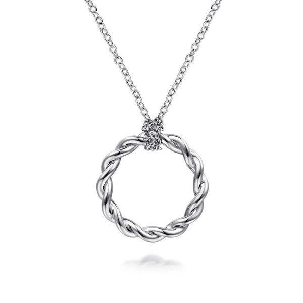 925 Sterling Silver Stronger Together Round Pendant Necklace