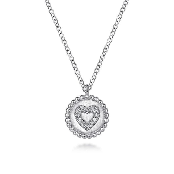 925 Sterling Silver Bujukan Diamond Heart Pendant Necklace
