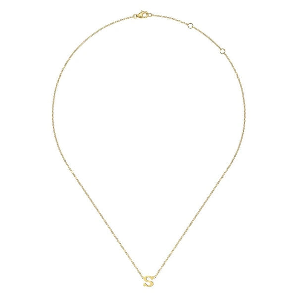 14K Yellow Gold S Initial Necklace