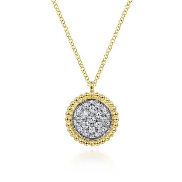 14K Yellow Gold Bujukan and Diamond e Pendant Necklace