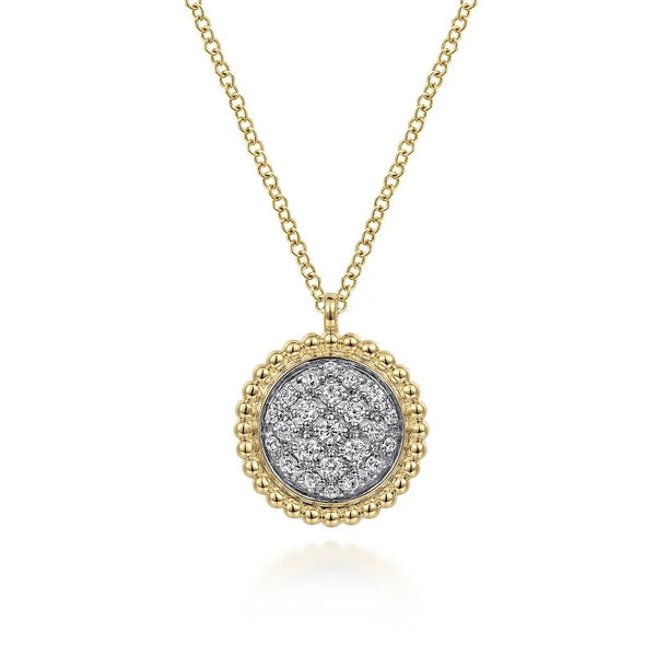 14K Yellow Gold Bujukan and Diamond e Pendant Necklace