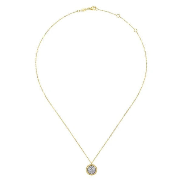 14K Yellow Gold Bujukan and Diamond e Pendant Necklace