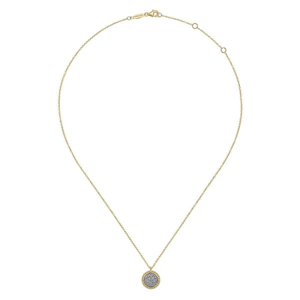 14K Yellow Gold Bujukan and Diamond e Pendant Necklace