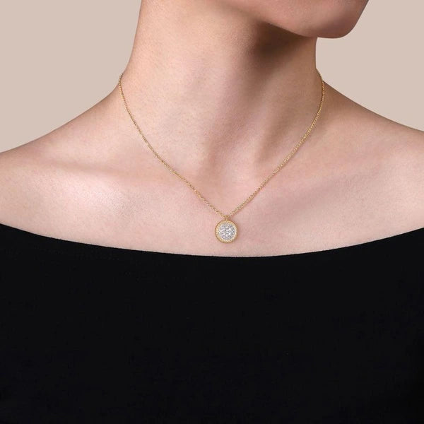 14K Yellow Gold Bujukan and Diamond e Pendant Necklace