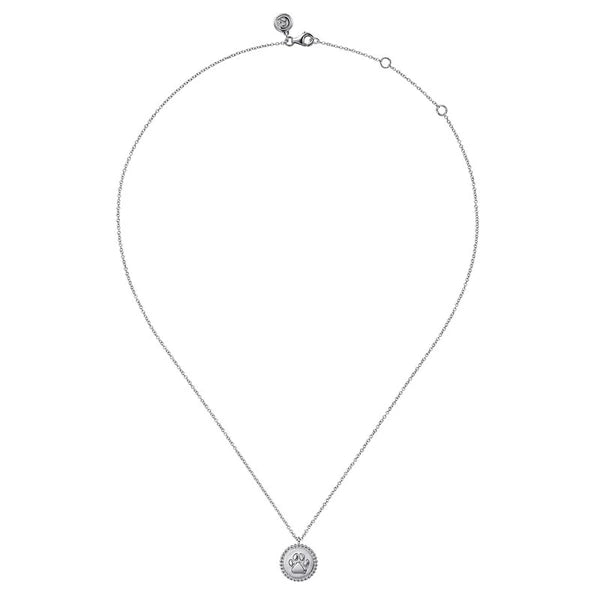 925 Sterling Silver Bujukan Paw Print Pendant Necklace