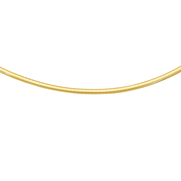 14K Gold 18" 3mm Classic Omega