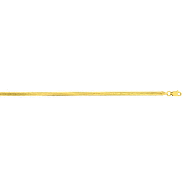 14K 3.3mm Oval Snake Chain