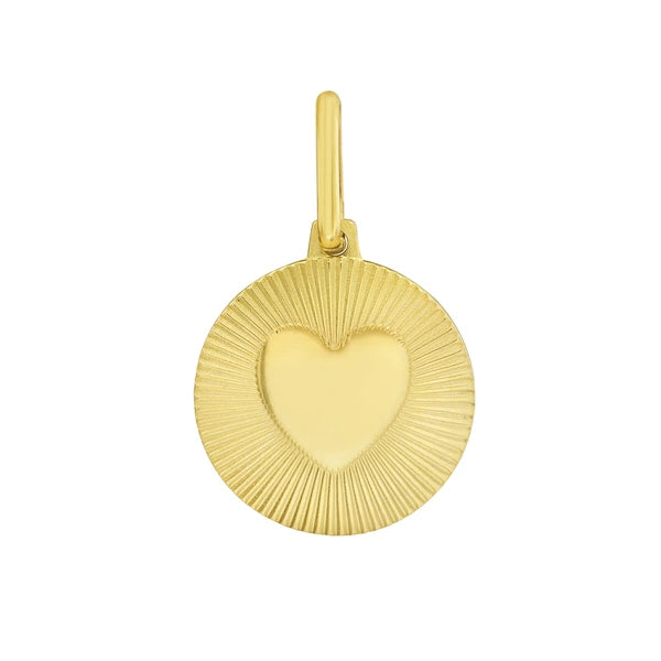 14K Radiating Heart Charm