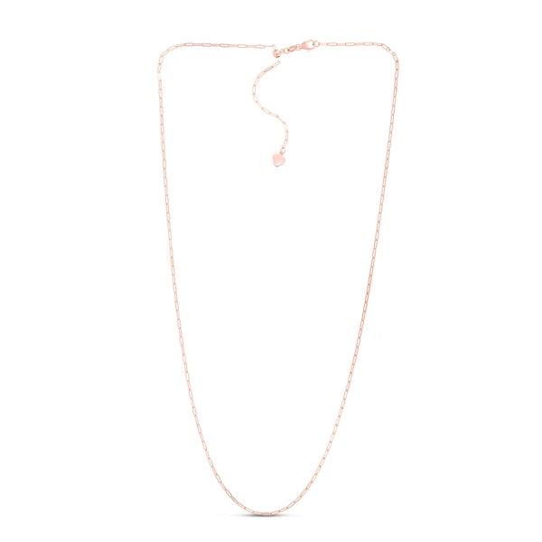 14K Gold 1.5mm Adjustable Paperclip Chain