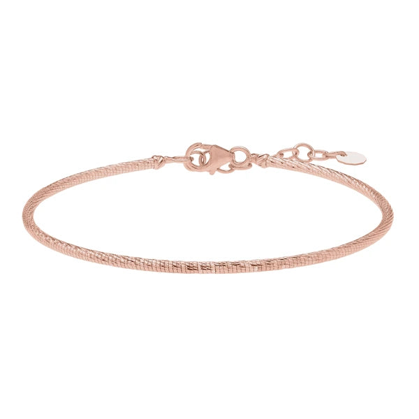 14K Diamond Cut Stack Bangle
