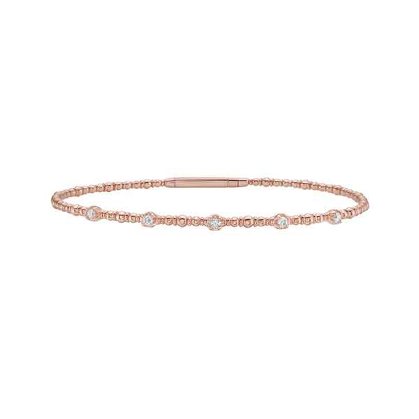 14K .15ct Diamond Beaded Bracelet