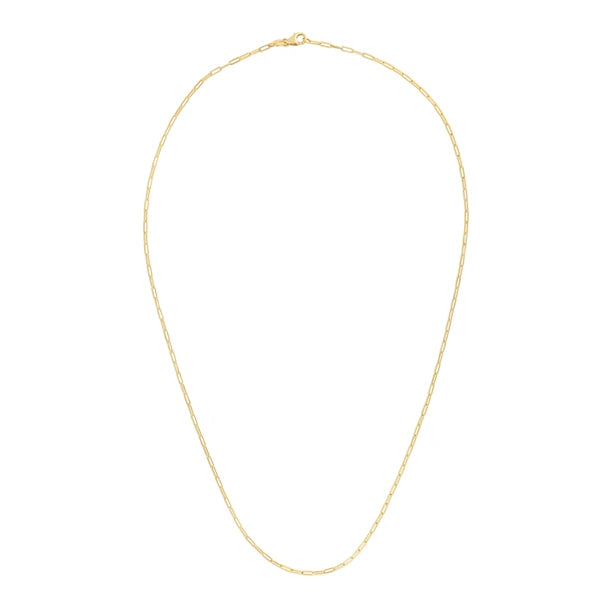 14K Gold 1.5mm Paperclip Chain