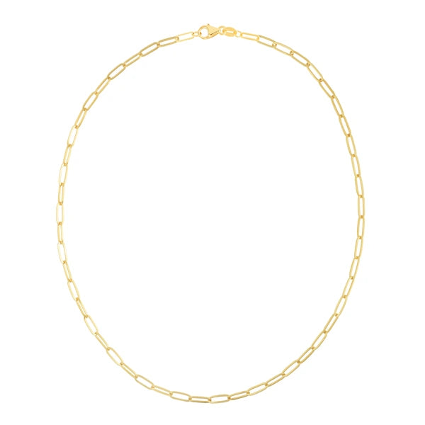 14K 3.5mm Paperclip Chain