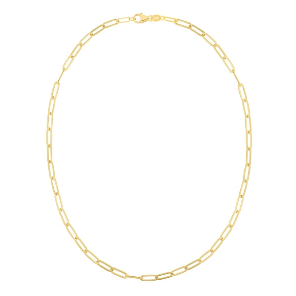 14K 4mm Paperclip Chain