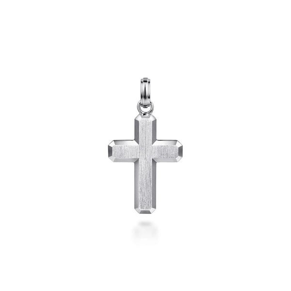 925 Sterling Silver Brushed Cross Pendant