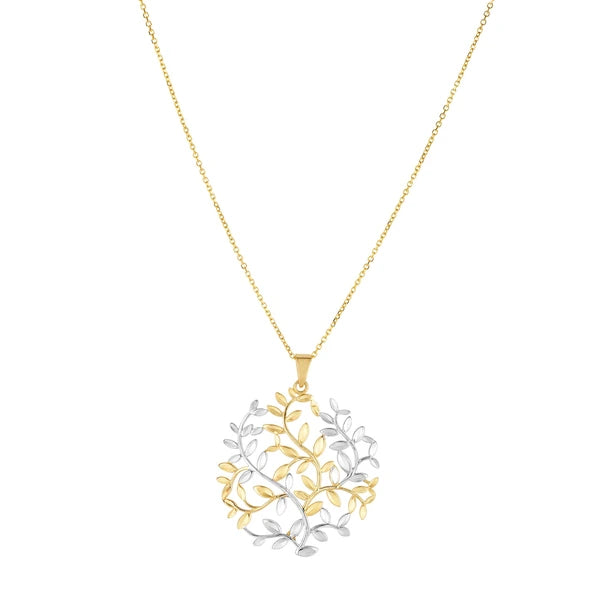 14K Two-tone Gold Tree of Life Necklace