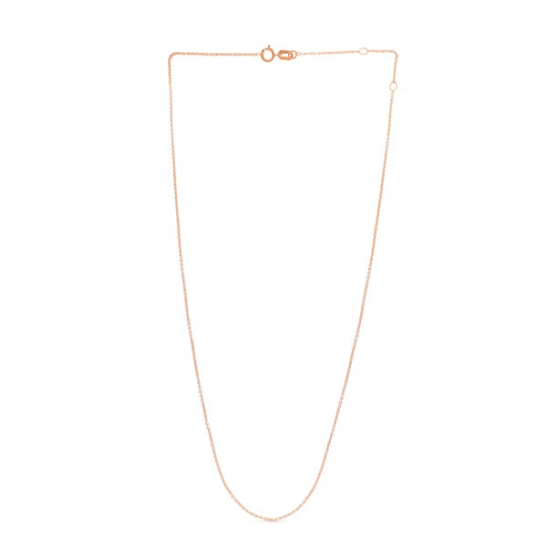 14K Gold 0.97mm Double Extendable Cable Chain