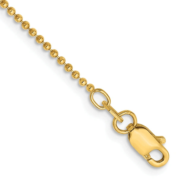 Gold (14K) Diamond-Cut Beaded Chain