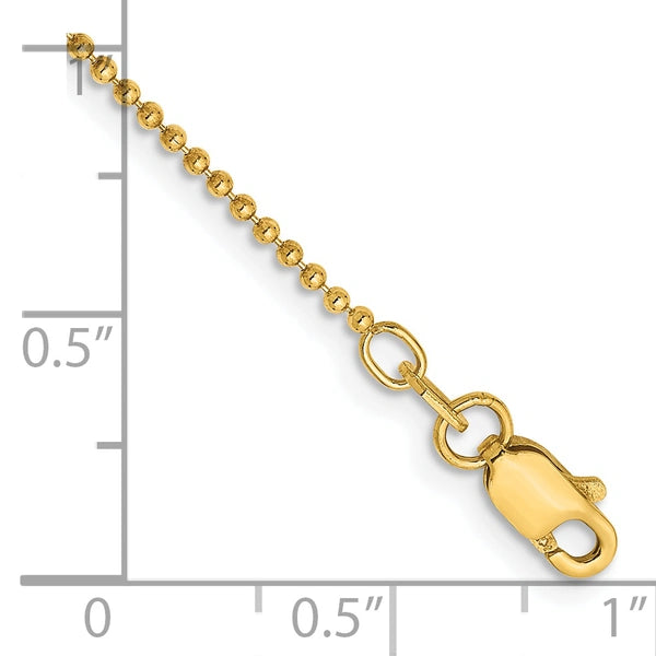 Gold (14K) Diamond-Cut Beaded Chain