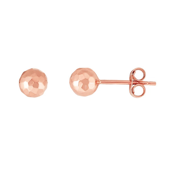 14K Gold 5mm Faceted Post Earring