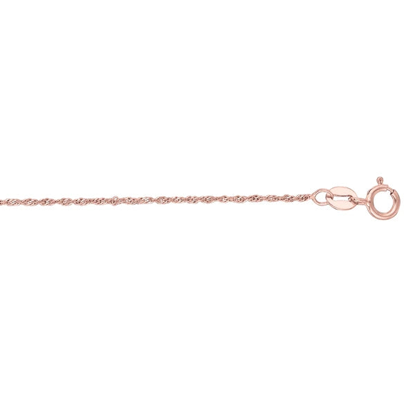 14K Gold 1.1mm Singapore Chain