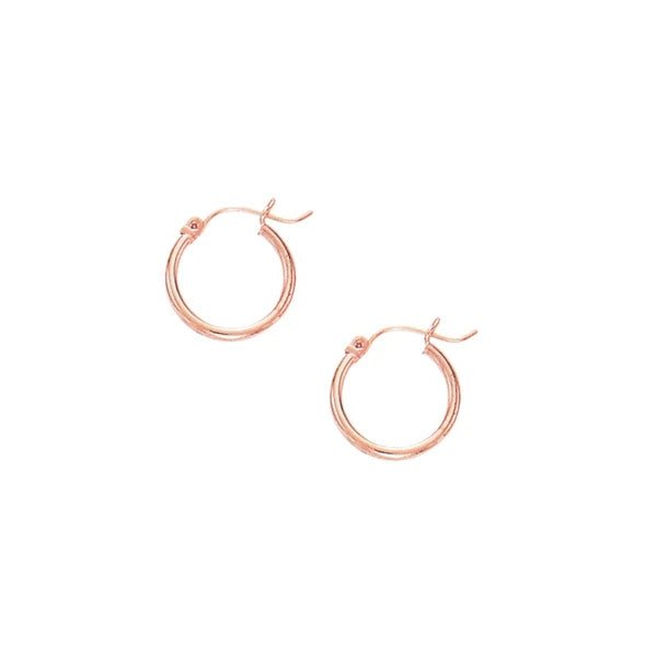 14K Gold 2x15mm Hoops