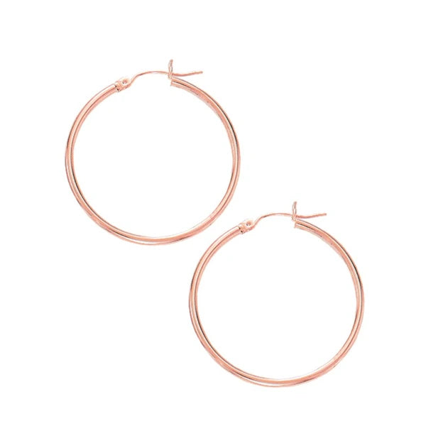14K Gold 2x30mm Hoops