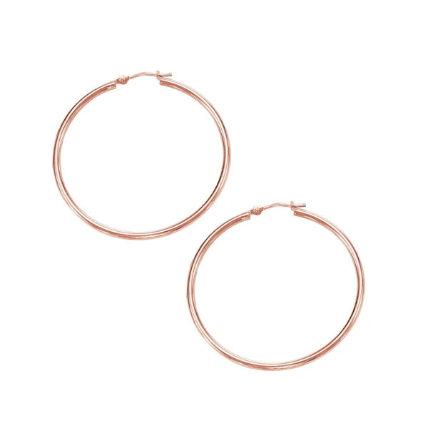 14K Gold 2x40mm Hoops
