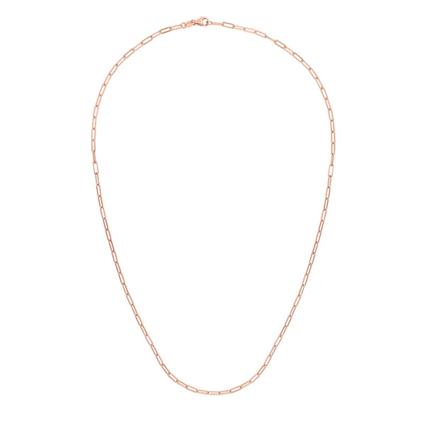 14K Gold 2.1mm Paperclip Chain