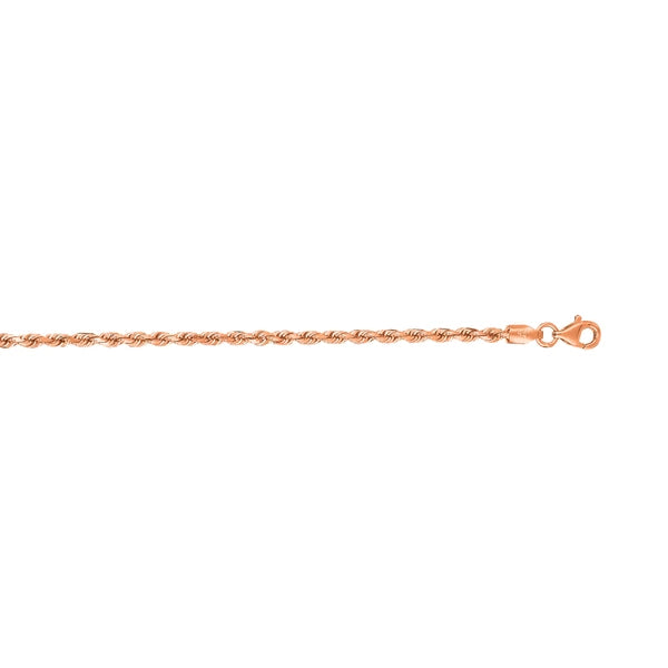14K Gold 24" 2.5mm Solid Royal Rope Chain