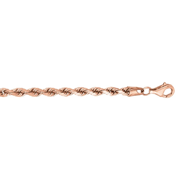 14K Gold 24" 3.8mm Diamond Cut Royal Rope Chain
