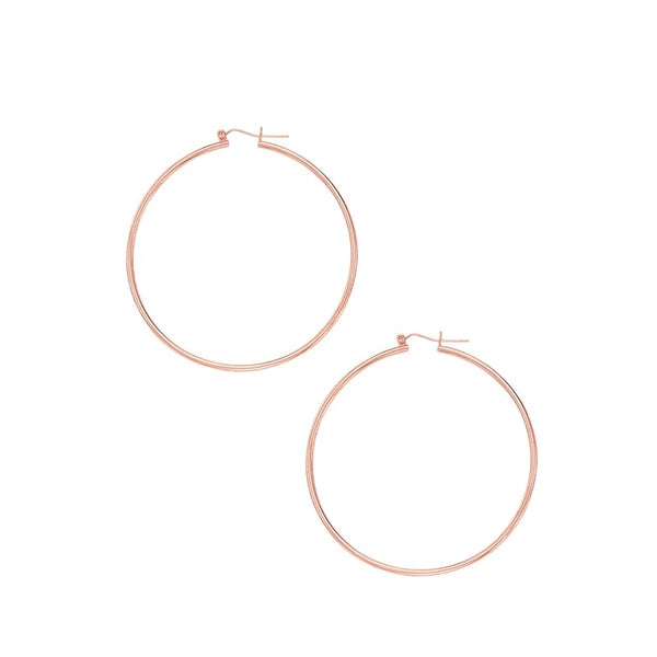 14K Gold 2x55mm Hoops