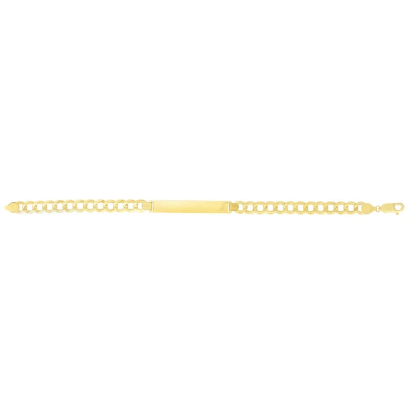 14K Gold 6.7mm Polished Curb ID Bracelet