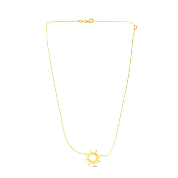 14K Gold Sunburst Necklace