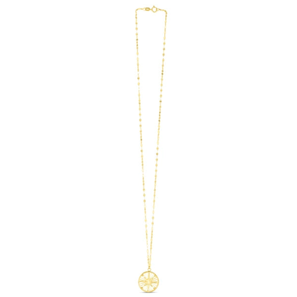 14K Medallion Compass Necklace