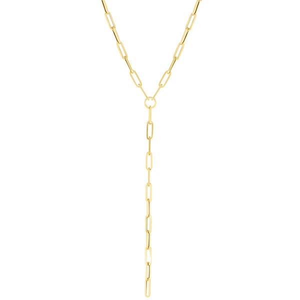 14K Lariat Paperclip Y-Necklace
