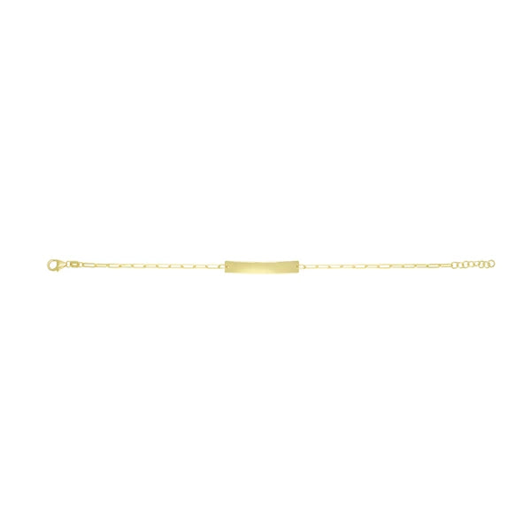 14K ID Bar Paperclip Bracelet