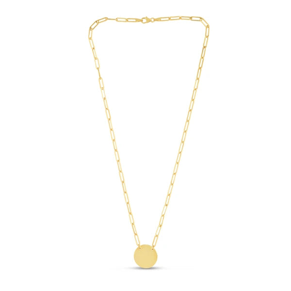 14K Gold Disc Necklace