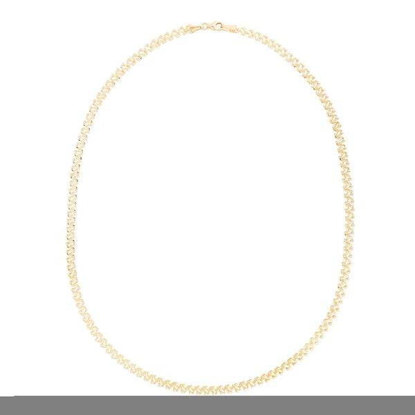 14K Gold Textured Fancy Chain