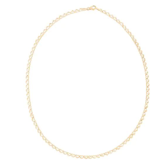14K Gold Heart Link Chain
