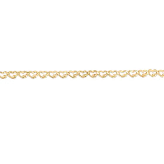 14K Gold Heart Link Chain