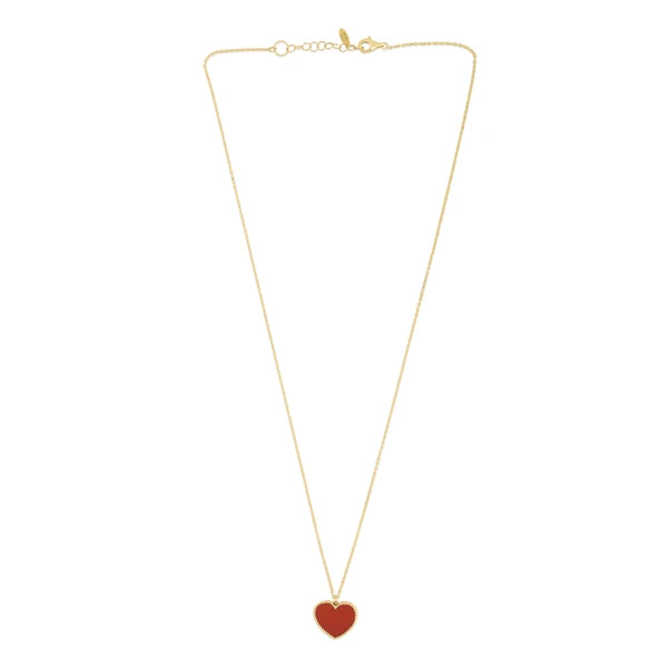 14K Gold Red Cornelia Heart Necklace