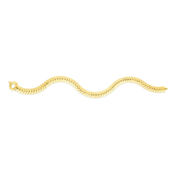 14K Gold 6mm Chevron Link Bracelet