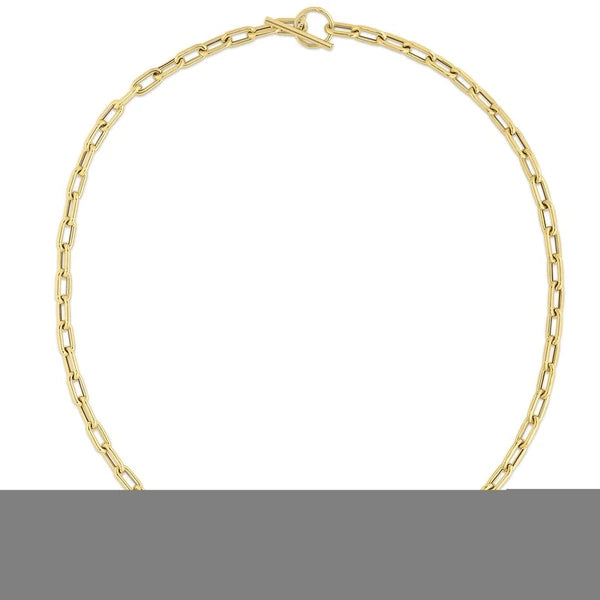 14K Gold Paperclip Toggle Link Bracelet