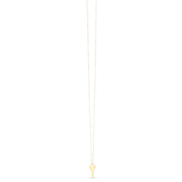 14K Gold Heart Key Necklace