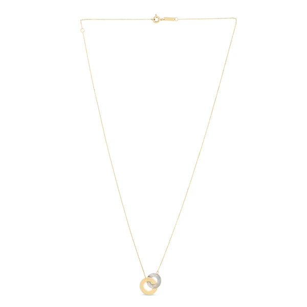 14K Gold & Mother of Pearl Circles Necklace